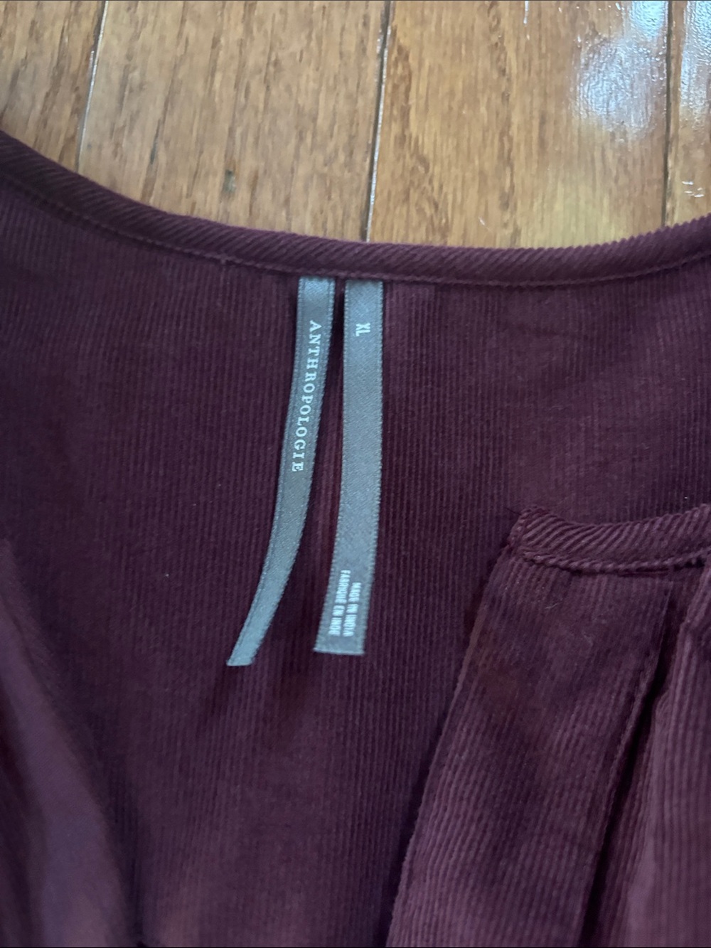 Anthropologie Corduroy The Somerset Dress - Purple Berry -Tiered Maxi Dress - Picture 3 of 4
